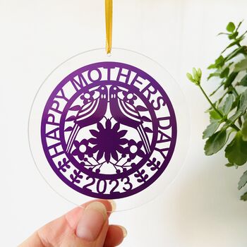 Mother's Day Glass Hanging Ornament, 2 of 8