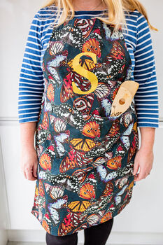 The Butterfly House Apron In Teal Blue, 2 of 5