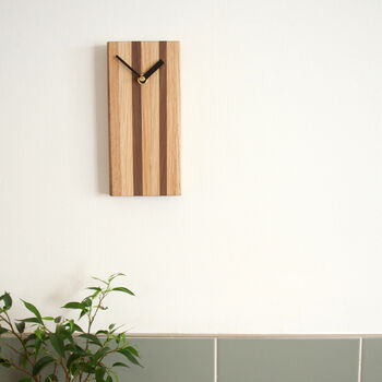 Striped Wood Clock For Wall Or Free Standing, 4 of 6
