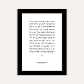 Personalised Father’s Day Poem Print From Daughter Or Son, 2 of 6