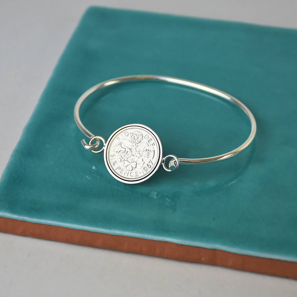 Sixpence Year Coin Bangle Bracelet 1928 To 1967 By Ellie Ellie ...