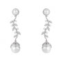 Baroque Pearl Trailing Flowers Plated Silver Earrings, thumbnail 3 of 7