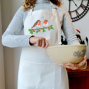 Personalised Robin Christmas Apron, 8 of 8