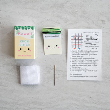 Kawaii Pear Mini Cross Stitch Kit, 5 of 8