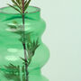 Stella Green Glass Ribbed Abstract Vase By G Decor, thumbnail 3 of 4
