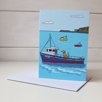 Captain Of The Boat A6 Greetings Card, 2 of 2
