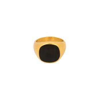 Black And Gold Stainless Steel Signet Ring, 9 of 11