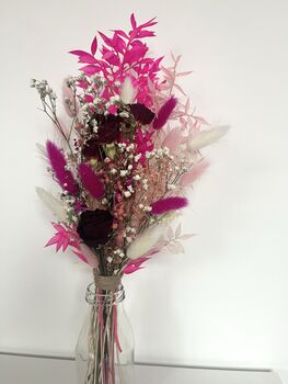 Pink Dried Flower Posy With Jar, 4 of 7