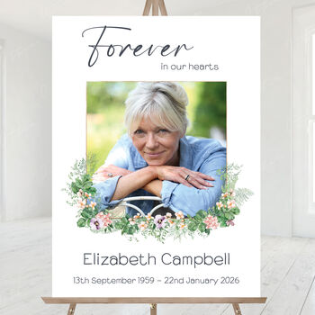 Funeral Sign With Pink And Green Florals, 3 of 4