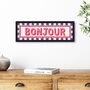 French Style Stripe Bonjour Framed Print, thumbnail 1 of 8