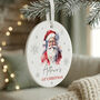 Traditional Santa Any Message Ceramic Disc Hanging Decoration Bauble + Gift Box, thumbnail 3 of 9
