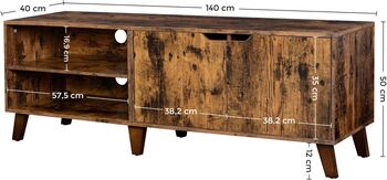 Tv Stand Cabinet For 65 Inch Tv Adjustable Shelves, 12 of 12