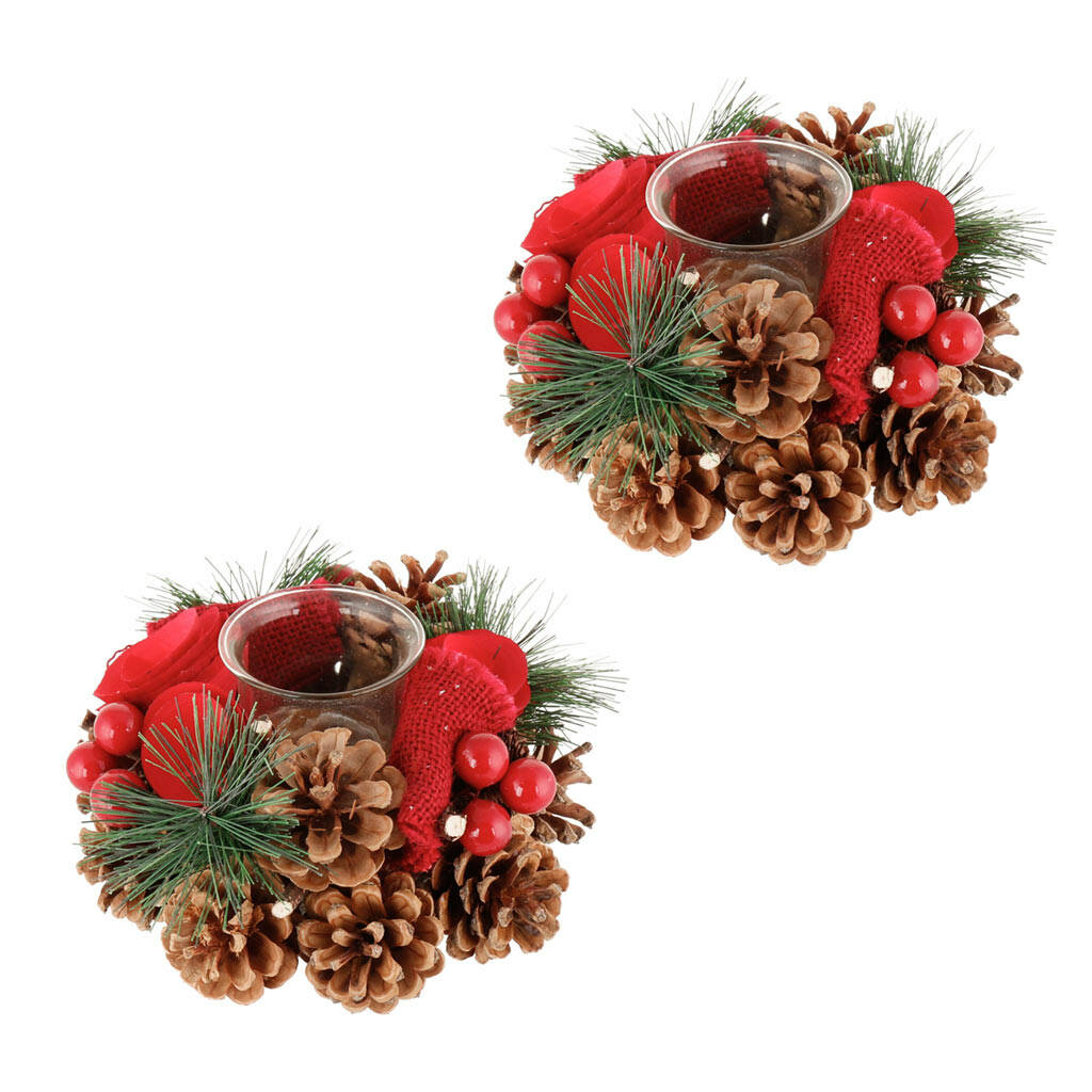 Set Of Two Christmas Roses Tea Light Candle Holders By Dibor ...