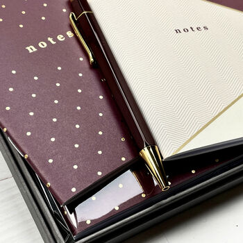 Cream And Burgundy Stationery Box, 8 of 12