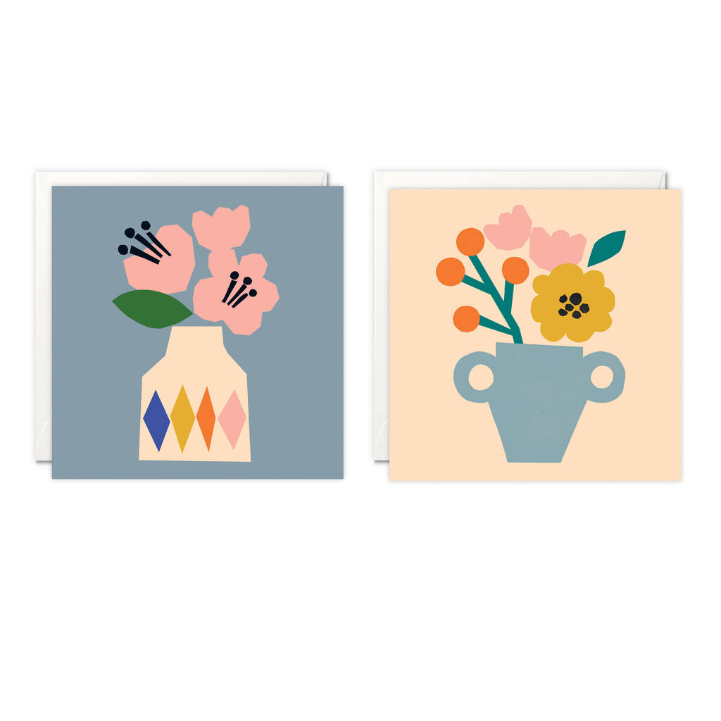 Flowers In Vases Wallet Of Eight Notecards By Made by Ellis