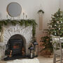Acrylic Christmas Wreath With Wooden Hoop, Eucalyptus, thumbnail 3 of 3
