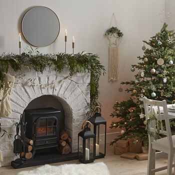 Acrylic Christmas Wreath With Wooden Hoop, Eucalyptus, 3 of 3