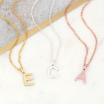 Gold Plated Or Sterling Silver Mini Initial Necklace, 2 of 3