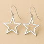Large Sterling Silver Open Star Drop Earrings, thumbnail 1 of 4