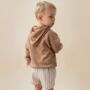 Children's Dark Taupe Ribbed Hoodie, thumbnail 2 of 4