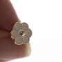 White Enamel Flower Modesty Pin Or Button, thumbnail 6 of 10