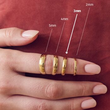 Classic 18ct Yellow Gold D Shape Wedding Band Ring 3mm, 4 of 4