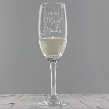 Personalised Maid Of Honour Champagne Flute Glass, 2 of 4