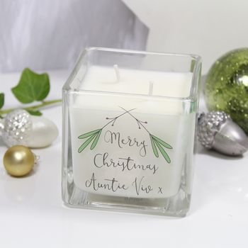 Personalised Merry Christmas Mistletoe Scented Candle, 4 of 7