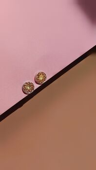 Ethical Mandala Floral Mixed Metal Studs India, 4 of 8
