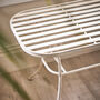 Cream Slatted Iron Indoor Outdoor Coffee Table, thumbnail 4 of 8