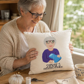 Personalised Sewing Cushion Gift For Seamstresses, 2 of 6