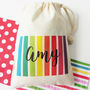 Rainbow Stripe Personalised Party And Occasion Bags, thumbnail 2 of 3