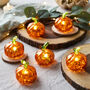 Set Of Six Mini Glass Illuminated Pumpkins, thumbnail 1 of 2