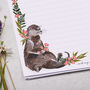 A4 Letter Writing Paper With Otter And Flowers, thumbnail 2 of 4