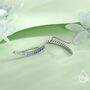 Ombre Sapphire Blue Cz Crawler Earrings Sterling Silver, thumbnail 4 of 12