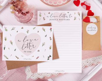 Floral Personalised Love Letter With Heart Confetti, 2 of 3