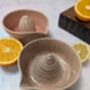 Handmade Ceramic Lemon Squeezer Pink Speckles, thumbnail 3 of 6