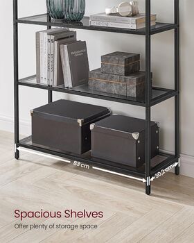 Five Tier Shelf Tempered Glass Rack Arched Design, 8 of 12