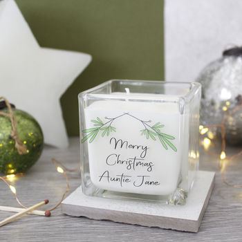 Merry Christmas Mistletoe Scented Candle For Family, 4 of 4