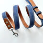 Blue Leather Dog Lead, thumbnail 2 of 6