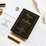 Black And Gold Lux Wedding Invitations, thumbnail 2 of 7