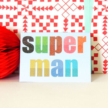 Mini Glittery Superman Card, 3 of 3