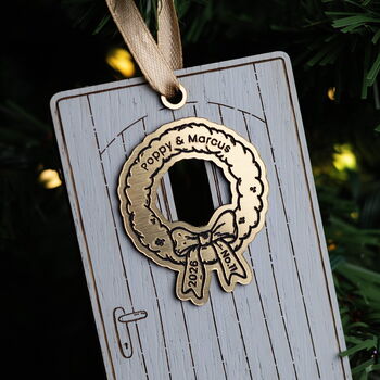 Personalised Christmas Front Door Ornament – New Home And Couples Keepsake, 7 of 11