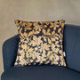 Luxury Velvet Cushion With Piping Autumn Graphite And Gold, thumbnail 5 of 7