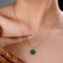 Botan Flower Natural Green Jade Necklace, thumbnail 4 of 11