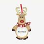 Reindeer Christmas Tree Decoration Personalised Name, thumbnail 1 of 2