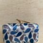 Blue Rectangular Gold Bird Clasp Clutch Bag, thumbnail 4 of 12