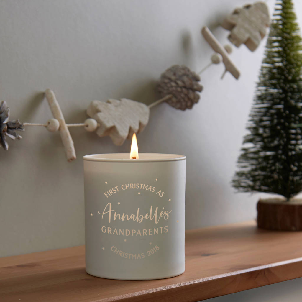 1st Grandparents Christmas Gift Candle By LOOM Weddings