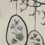 Stained Glass Painted Violets Panel, thumbnail 1 of 2