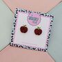 Red Glitter Apple Stud Earrings / Gift For Teacher / Fruit Studs / Snow White Fairytale Jewellery, thumbnail 3 of 4